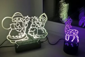3D светильник новогодний